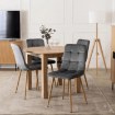 Mebel Elite Комплект: стол Harry (102–142 см) из дуба Artisan и 4 стула Fredy серого цвета, W.HARRY/DA/S/FREDY/P/D/V/Z4/K - Home Club