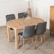 Mebel Elite Комплект: стол Harry (102–142 см) из дуба Artisan и 4 стула Fredy серого цвета, W.HARRY/DA/S/FREDY/P/D/V/Z4/K - Home Club, изображение 3