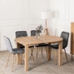 Mebel Elite Комплект: стол Harry (102–142 см) из дуба Artisan и 4 стула Fredy серого цвета, W.HARRY/DA/S/FREDY/P/D/V/Z4/K - Home Club, изображение 4
