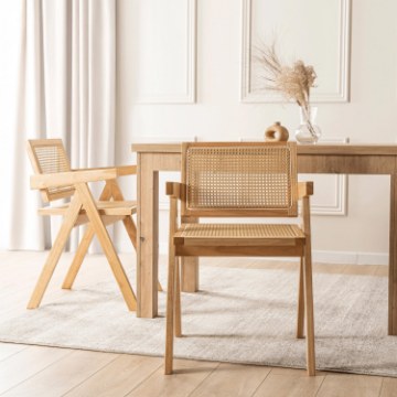 Mebel Elite Стул Madera «Дуб/Бежевый» с ажурной отделкой, ME.MADERA/KR/RT/D/DK/K - Home Club