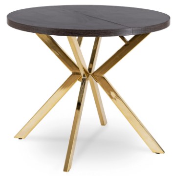 Mebel Elite Стіл Lugo, розкладний, 90–190 см, чорний/золотий, ME.LUGO/CZ/ZL/S - Home Club
