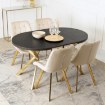 Mebel Elite Стол Lugo, раскладной, 90–190 см, черный/золотой, ME.LUGO/CZ/ZL/S - Home Club, изображение 4