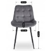 Mebel Elite Комплект из стола Harry (102–142 см) цвета «Дуб Craft»/«Черный» и 6 стульев Chris серого цвета, W.HARRY/DC/CZ/S/CHRIS/P/CZ/V/Z6/K - Home Club, изображение 15