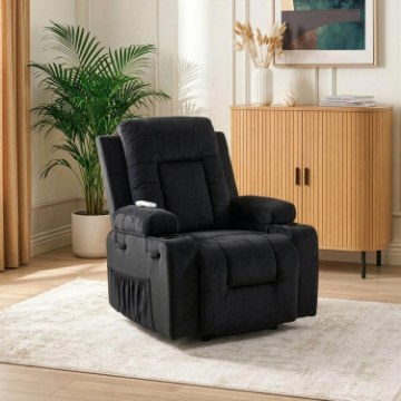 Mebel Elite Раскладной массажный кресло Box, черный велюр, ME.BOX/CZ/V/FW - Home Club