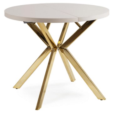 Mebel Elite Стол Dorian, раскладной, 80–160 см, цвет «Кашмир»/«Золотой», ME.DORIAN/KASZ/ZL/S - Home Club