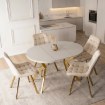 Mebel Elite Стіл Dorian, розкладний, 80–160 см, кашмір/золотий, ME.DORIAN/KASZ/ZL/S - Home Club, зображення 3