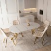 Mebel Elite Стіл Dorian, розкладний, 80–160 см, кашмір/золотий, ME.DORIAN/KASZ/ZL/S - Home Club, зображення 4