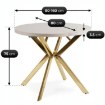 Mebel Elite Стіл Dorian, розкладний, 80–160 см, кашмір/золотий, ME.DORIAN/KASZ/ZL/S - Home Club, зображення 10