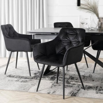 Mebel Elite Стілець Modesto, чорний, велюровий, ME.MODESTO/CZ/V/K - Home Club