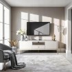 Mebel Elite Тв-тумба Marcos 154 см с рифлением, цвет «Кашмир/Золотой», W.MAGGIORE/KASZ/BZ/ZL/RTV - Home Club, изображение 2