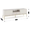 Mebel Elite Тв-тумба Marcos 154 см с рифлением, цвет «Кашмир/Золотой», W.MAGGIORE/KASZ/BZ/ZL/RTV - Home Club, изображение 4