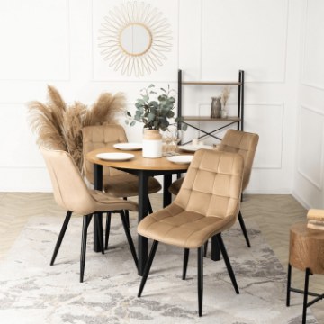 Mebel Elite Стул Rio, бежевый, велюровый, ME.RIO/BZ/V/K - Home Club