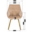 Mebel Elite Обертове крісло Mia, бежеве, велюрове, ME.MIA/BZ/ZL/V/K - Home Club, зображення 10
