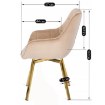 Mebel Elite Обертове крісло Mia, бежеве, велюрове, ME.MIA/BZ/ZL/V/K - Home Club, зображення 11