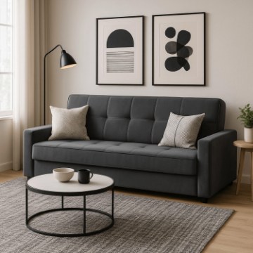 Mebel Elite Комплект із 2 розкладних диванів Aluna, сірий, PPHUE.MATRIX/PAROS6/Z2/WER - Home Club