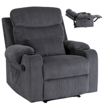 Mebel Elite Раскладной кресло Torres, серый, из вельвета, ME.TORRES/P/SZTR/FW - Home Club