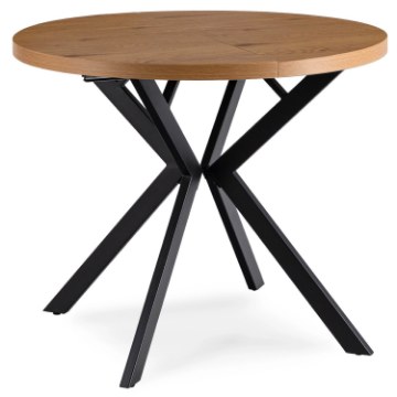 Mebel Elite Стол Lugo, раскладной, 90–190 см, дуб «Золотой»/чёрный, ME.LUGO/DZ/CZ/S - Home Club