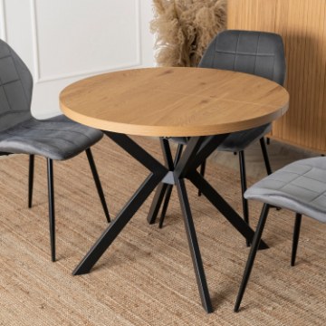 Mebel Elite Розкладний стіл Lugo 90–190 см, дуб золотистий/чорний, ME.LUGO/DZ/CZ/S - Home Club