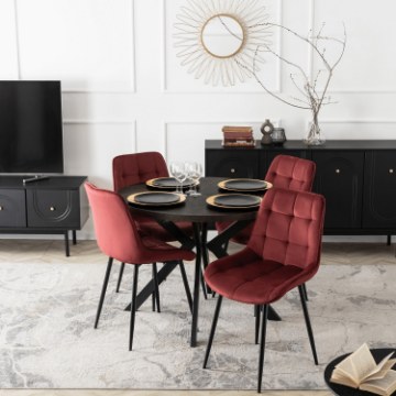 Mebel Elite Стул Chris бордового цвета из велюра, ME.CHRIS/BOR/CZ/V/K - Home Club