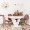 Mebel Elite Стол Clark, раскладной, 120–160 см, белый глянцевый, PM.DUBAJ/B/PL/S - Home Club, изображение 4