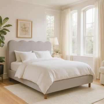 Mebel Elite Кровать 160x200 Izmir, серая, букле, ME.IZMIR/160/P/TB/LOZ - Home Club