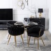 Mebel Elite Стілець Capi, чорний, плетений, велюровий, ME.CAPI/CZ/ZL/V/K - Home Club, зображення 2
