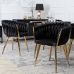 Mebel Elite Стілець Capi, чорний, плетений, велюровий, ME.CAPI/CZ/ZL/V/K - Home Club, зображення 4