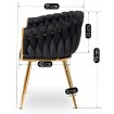 Mebel Elite Стілець Capi, чорний, плетений, велюровий, ME.CAPI/CZ/ZL/V/K - Home Club, зображення 12