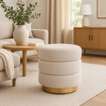 Mebel Elite Мягкий пуф Aura, бежевый, ME.AURA/BZ/T/PUF - Home Club