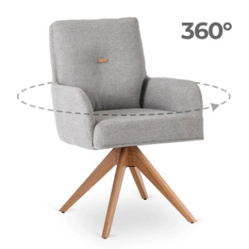 Mebel Elite Вращающееся кресло Bianco, серого цвета, ME.BIANCO/P/T/K - Home Club