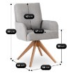 Mebel Elite Вращающееся кресло Bianco, серого цвета, ME.BIANCO/P/T/K - Home Club, изображение 12