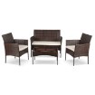 Mebel Elite Комплект садовой мебели Missisipi, коричневый/бежевый, ME.MISSISIPI/BR/RT/OGR/ZES - Home Club, изображение 3