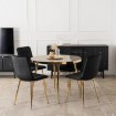 Mebel Elite Стол Tinga 100 см, стеклянный, серый мрамор/золотой, ME.TINGA/P/S - Home Club, изображение 3