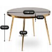 Mebel Elite Стол Tinga 100 см, стеклянный, серый мрамор/золотой, ME.TINGA/P/S - Home Club, изображение 6