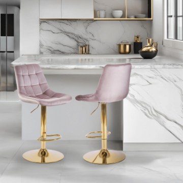 Mebel Elite Барный стул Arcos, розовый, велюровый, ME.ARCOS/R/ZL/V/H - Home Club
