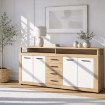 Mebel Elite Комода Blago 190 см, дуб Artisan/білий, W.LUNA/DA/B/KOM4D4S - Home Club, зображення 2