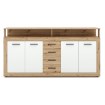 Mebel Elite Комода Blago 190 см, дуб Artisan/білий, W.LUNA/DA/B/KOM4D4S - Home Club, зображення 4