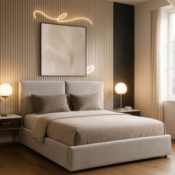 Mebel Elite Кровать 160x200 «Marsylia» с ящиком для вещей, серая ткань, ME.MARSYLIA/160/P/T/LOZZPOJ - Home Club