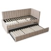 Mebel Elite Кровать 90x200 Villemo, бежевая, велюровая, ME.VILLEMO/90/90/BZ/V/LOZWYS - Home Club, изображение 3