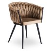 Mebel Elite Стул Elena, бежевый, плетеный, велюровый, ME.ELENA/BZ/V/K - Home Club