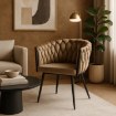 Mebel Elite Стул Elena, бежевый, плетеный, велюровый, ME.ELENA/BZ/V/K - Home Club, изображение 2