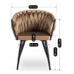Mebel Elite Стул Elena, бежевый, плетеный, велюровый, ME.ELENA/BZ/V/K - Home Club, изображение 6