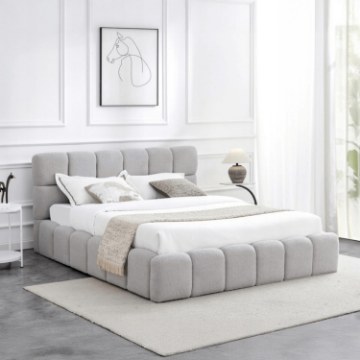 Mebel Elite Кровать 160x200 Murcja с ящиком для вещей, серая, из ткани букле, ME.MURCJA/160/P/TB/LOZZPOJ - Home Club