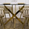 Mebel Elite Стол Sallo со стеклянной столешницей, 100 см, ME.SALLO/TR/ZL/S - Home Club, изображение 4