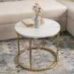 Mebel Elite Столик Cliff «Белый мрамор»/«Золотой», ME.CLIFF/M/ZL/L - Home Club, изображение 3