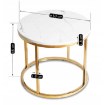 Mebel Elite Столик Cliff «Белый мрамор»/«Золотой», ME.CLIFF/M/ZL/L - Home Club, изображение 6