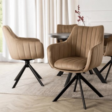 Mebel Elite Вращающееся кресло Mumbai 2, бежевое, велюровое, ME.MUMBAI/BZ/V/K - Home Club