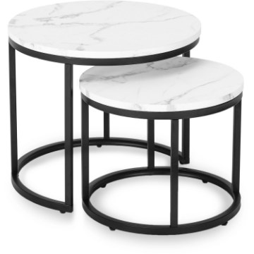 Mebel Elite Набор столиков Dafne «Белый мрамор», ME.DAFNE/BM/CZ/L - Home Club