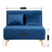 Mebel Elite Двухместное раскладное кресло Marry 2, темно-синее, ME.MARRY2/GR/DNAT/T/FW - Home Club, изображение 13