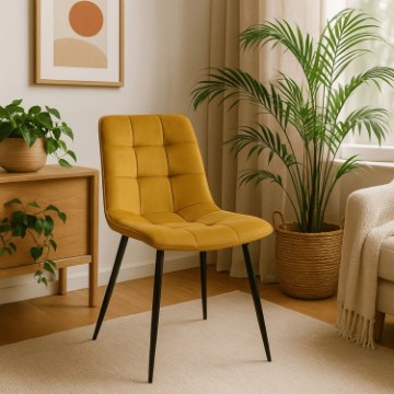 Mebel Elite Стілець Peru, гірчичного кольору, з велюру, ME.PERU/CU/V/K - Home Club